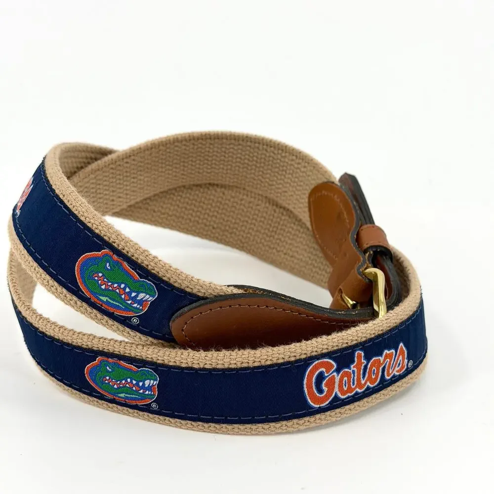 Vintage Y2K Zap-Pro Navy Florida Gators Genuine Leather Ribbon Belt